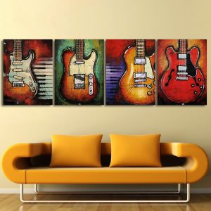 4 piece guitar canvas print
